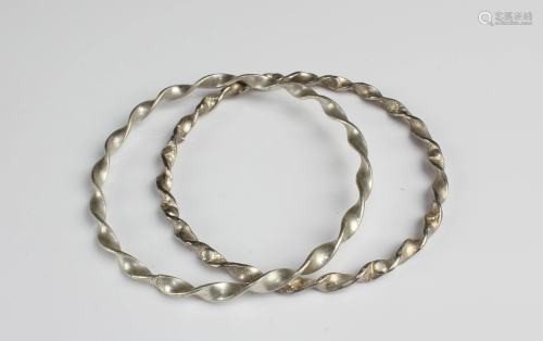 A Pair of Silver Bracelets