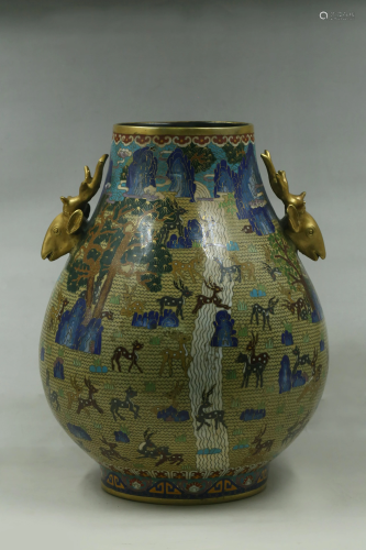 A Cloisonne 'Zun' Vase