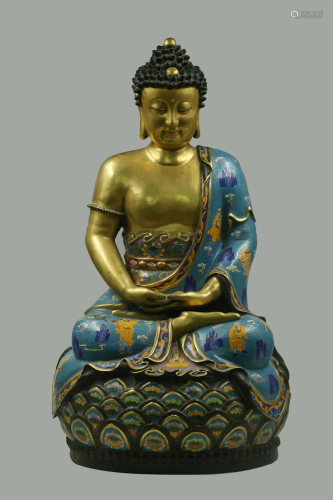 A Cloisonne Seated Buddha Statue