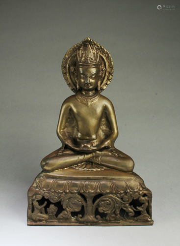 Antique Chinese Bronze Buddha Statue