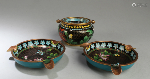 A Group of Three Cloisonne Ornament