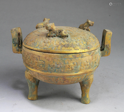 A Bronze Censer With Lid