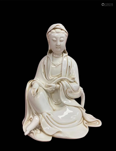 A Blanc De Chine Guanyin Statue
