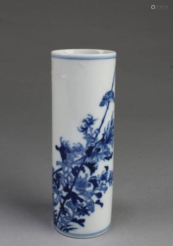 Chinese Blue & White porcelain Brushpot