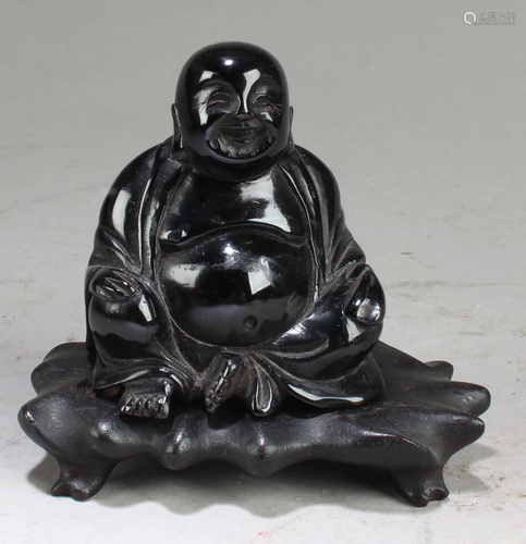 Chinese Amber Carved Buddha Statue