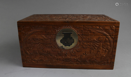 Antique Carved Wooden Box