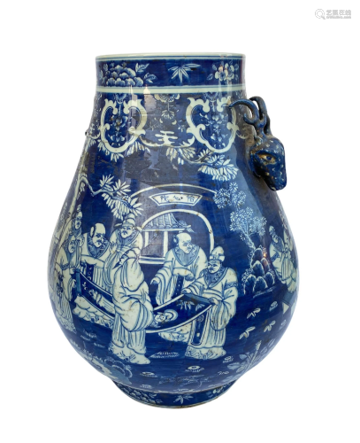 Chinese Blue & White Porcelain Jar