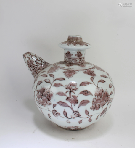 Chinese Iron Red Porcelain Ewer