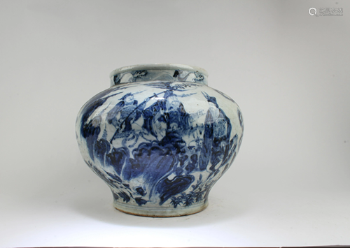 Chinese Blue & White Porcelain Jar