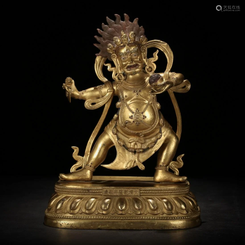 A Gilt Bronze Bodhisattva Statue