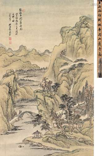 王翚（1632～1717） 1707年作 关山萧寺图 立轴 设色纸本