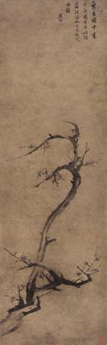 陈继儒（1558～1639） 梅花图 立轴 水墨纸本