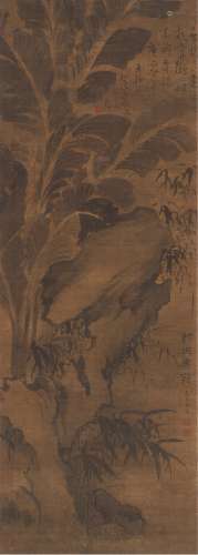 高凤翰（1683～1749） 为曹广渊作 绿天书荫图 立轴 水墨绢本