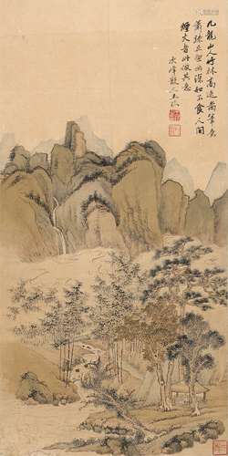 王玖（1745～1798） 竹林高逸图 立轴 设色纸本