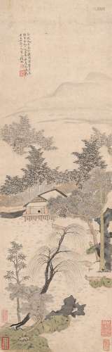 钱杜（1764～1845） 水阁消夏图 立轴 设色纸本