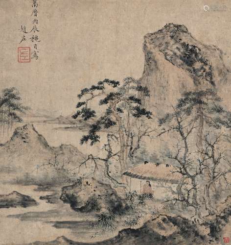 赵左（1573～1644） 1616年作 山居图 镜片 设色纸本