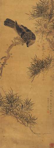陈书（1660～1736） 松鹰图 立轴 设色绢本