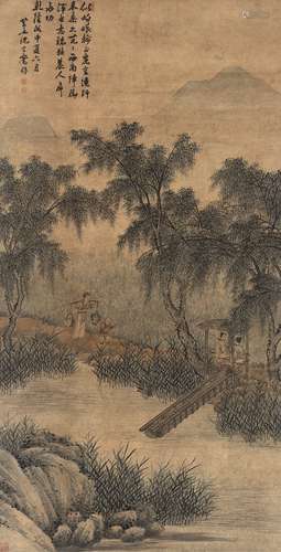 沈宗骞（1736～1820） 1788年作 农事图 立轴 设色纸本