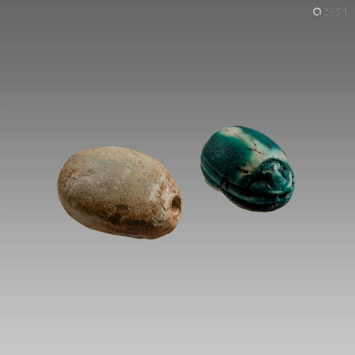 Lot of 2 Ancient Egyptian Steatite Scarab second