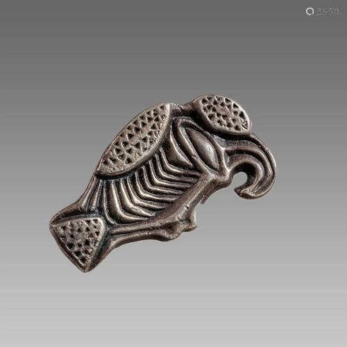 Scythian Style Silver Brooch with Bird.