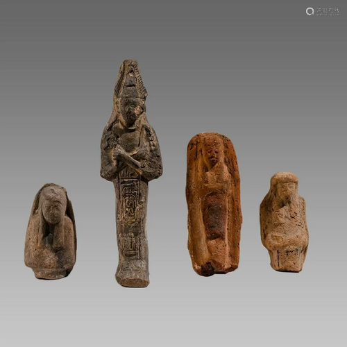 Lot of 4 Egyptian Terracotta Ushabti figures c.700-30