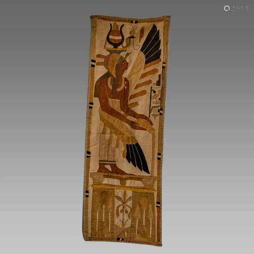 Vintage Egyptian APPLIQUE PANEL with Egyptian Motive.