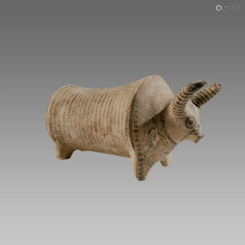 Indus Valley Style Terracotta Bull.