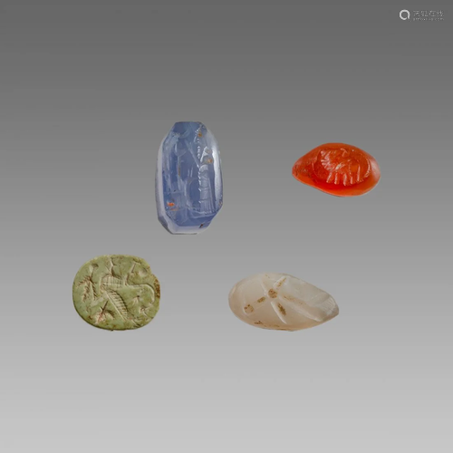 Lot of 4 Sasanian Style Agate Seals.