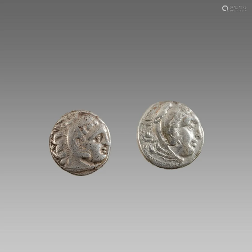 Lot of 2 Greek SIlver Drachm Alexander.