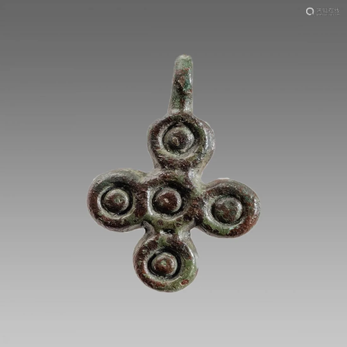 Ancient Byzantine Bronze Cross c.8th century AD.