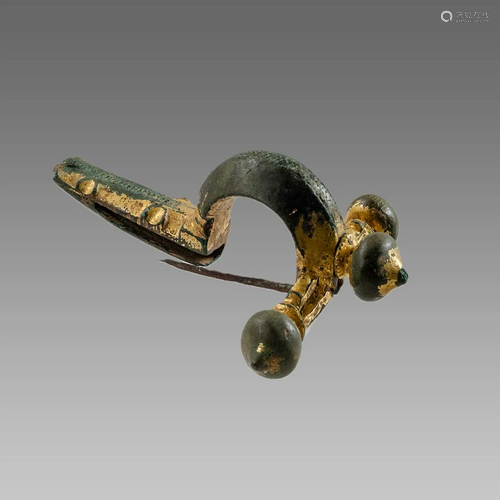 Ancient Roman Gilded Bronze Fibula c.2nd-4th century