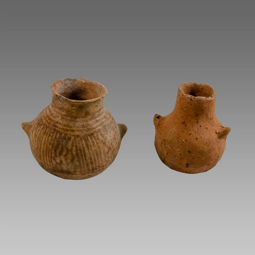 Lot of 2 Iron Age terracotta Vessels c.1400 BC.