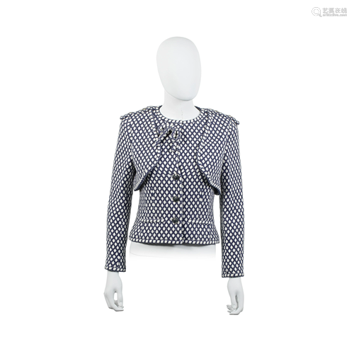 Navy And White Tweed Polka Dot Jacket, Chanel, Spring