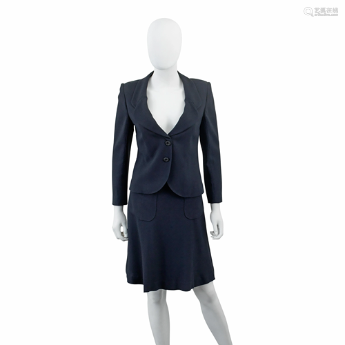 Navy Crepe Skirt Suit, Chanel, Cruise 2002,