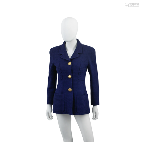 Royal Blue Boucle Jacket, Chanel, early 1990s