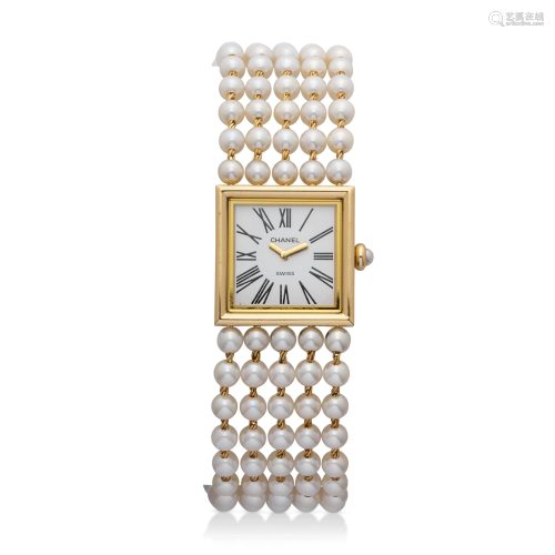 CHANEL 'MADEMOISELLE' CULTURED PEARL AND GOLD