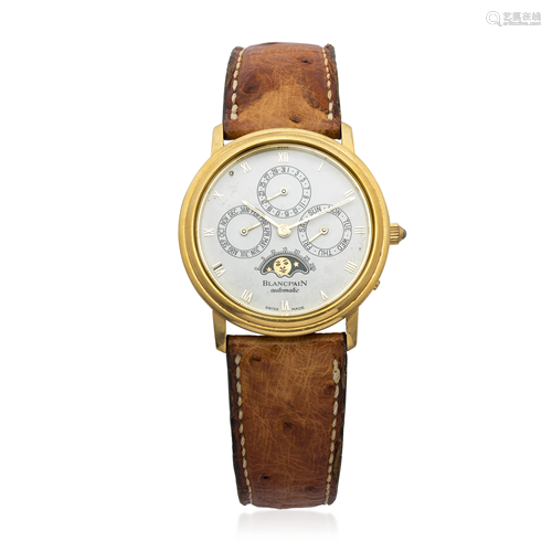 NO RESERVE - BLANCPAIN GOLD TRIPLE CALENDAR WRISTWATCH