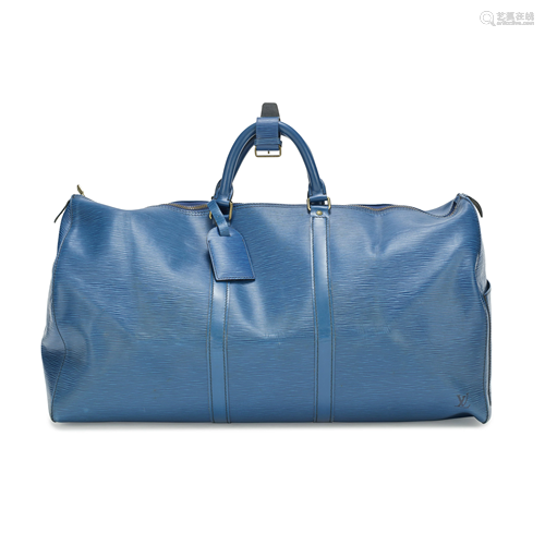 Blue Epi Leather Keepall 55, Louis Vuitton, c. 1990,