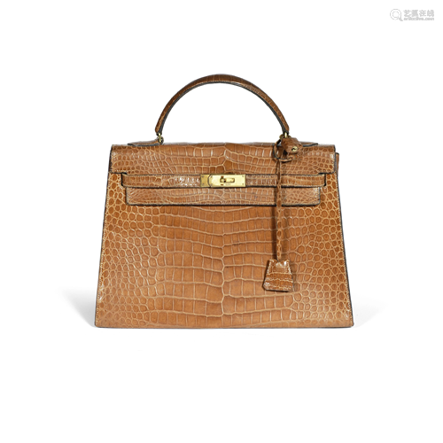 Miel Crocodile Kelly 32, Hermès, 1950s, (Includes