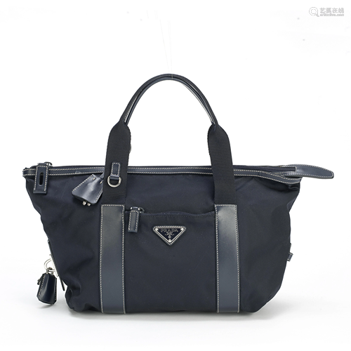 Navy Nylon Mini Shopping Tote, Prada, c. 2006,