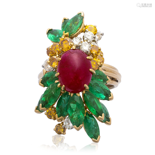 CARTIER PARIS MULTI-GEM RING