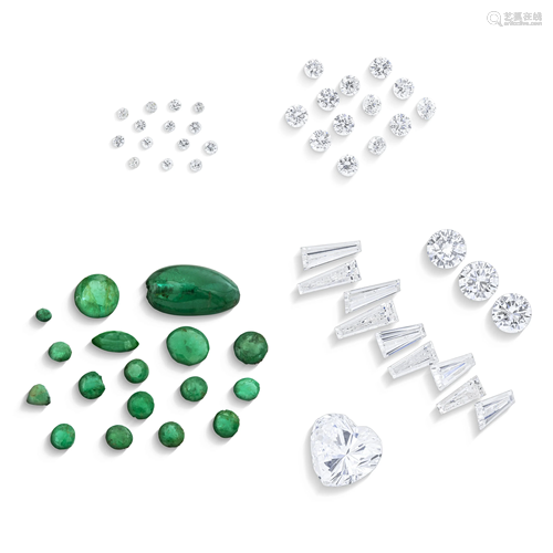 UNMOUNTED DIAMONDS AND EMERALDS