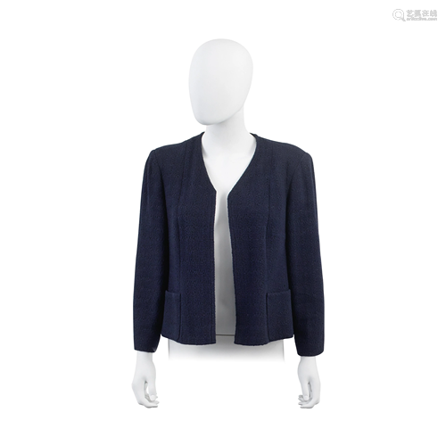 Navy Boucle Cotton Jacket, Chanel, Spring 1999,