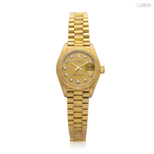 NO RESERVE - ROLEX 'DATEJUST' LADY'S GOLD AND DIAM…