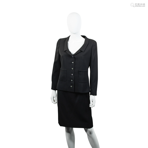 Black Wool Skirt Suit, Chanel, Spring 1998,