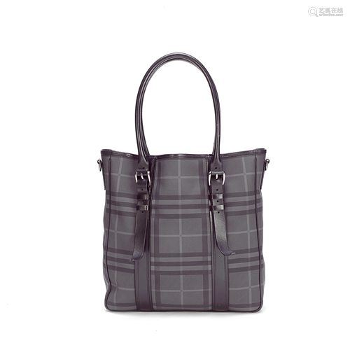 Black Check Tote Bag, Burberry,