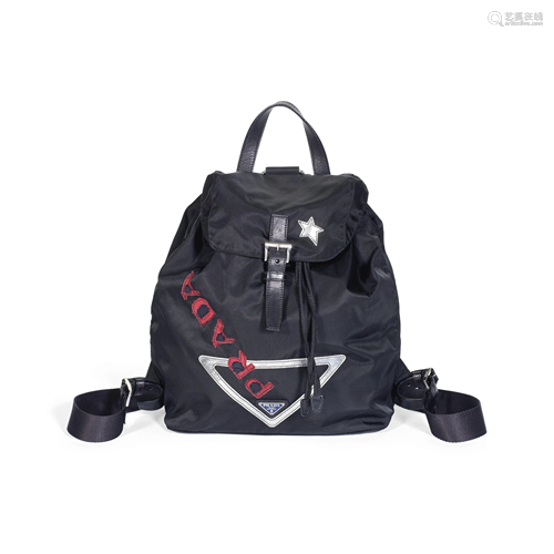 Black Nylon Backpack, Prada,