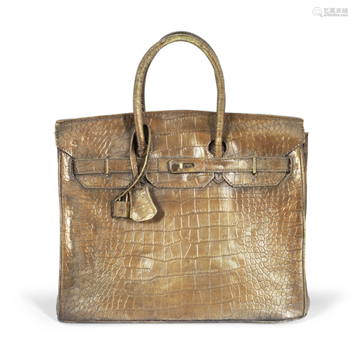 Patinated Bronze 'Sac Birkin' Sculpture, Christian