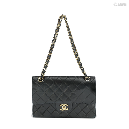 Black Classic Small Flap Bag, Chanel, early 1980s,