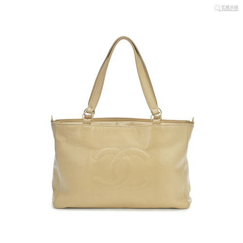 Beige Caviar Shoulder bag, Chanel, c. 2005-06,